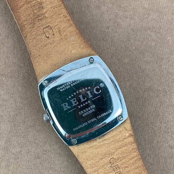 Relic Stainless Steel Watch Brown Leather Strap - Picture 5 of 7